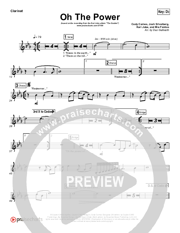 Oh The Power Clarinet (Kari Jobe)