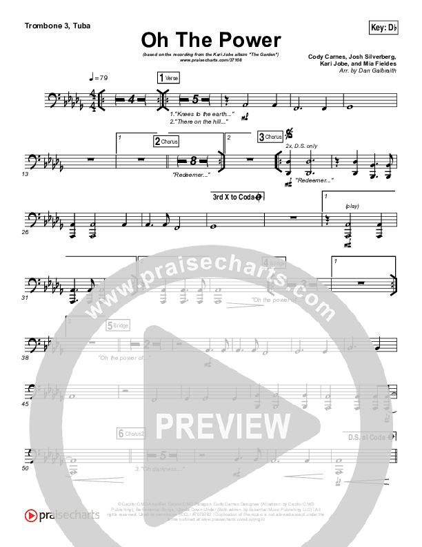 Oh The Power Trombone 3/Tuba (Kari Jobe)