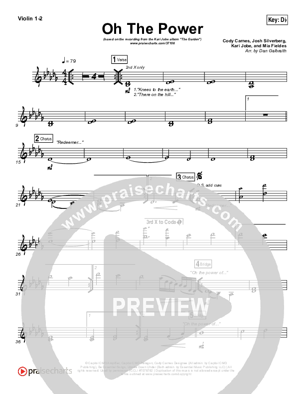 Oh The Power Violin 1/2 (Kari Jobe)