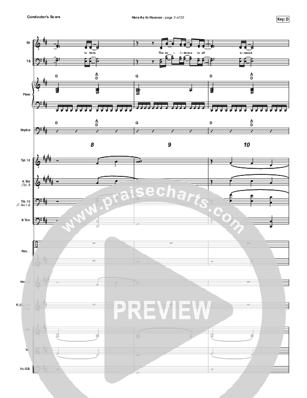 Here As In Heaven Conductor's Score (Kari Jobe / Cody Carnes)