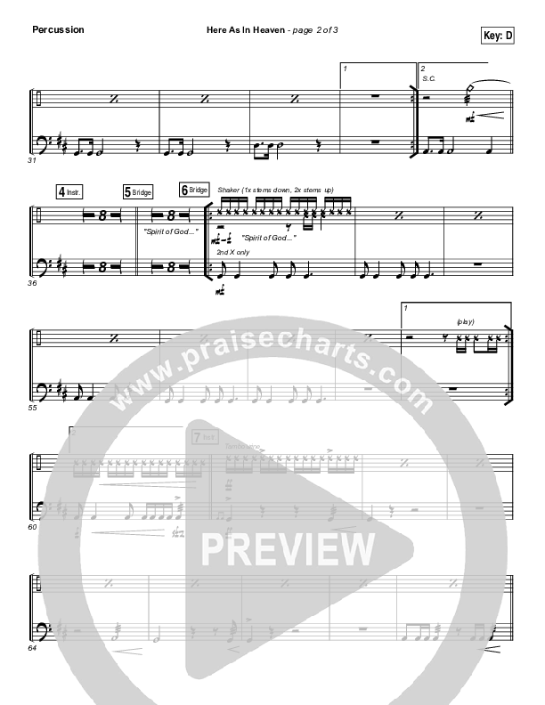 Here As In Heaven Percussion (Kari Jobe / Cody Carnes)