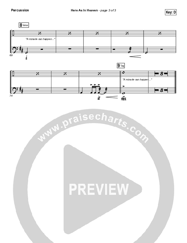 Here As In Heaven Percussion (Kari Jobe / Cody Carnes)