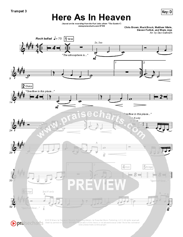 Here As In Heaven Trumpet 3 (Kari Jobe / Cody Carnes)