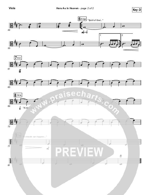 Here As In Heaven Viola (Kari Jobe / Cody Carnes)