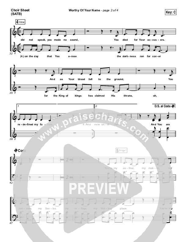Worthy Of Your Name Choir Vocals (SATB) (Passion / Sean Curran)
