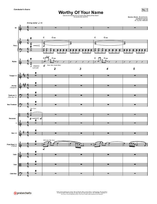 Worthy Of Your Name Conductor's Score (Passion / Sean Curran)