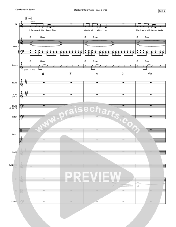 Worthy Of Your Name Conductor's Score (Passion / Sean Curran)