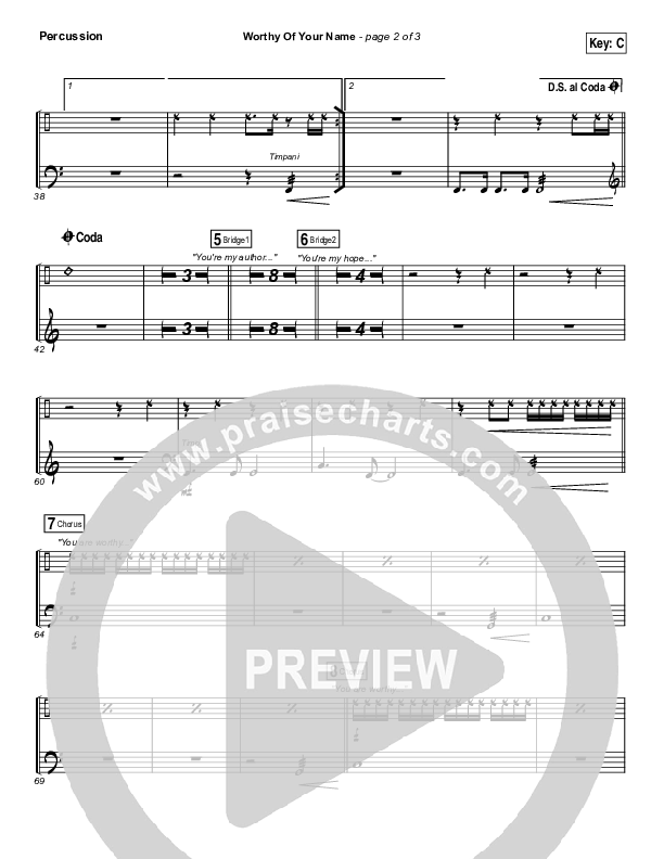 Worthy Of Your Name Percussion (Passion / Sean Curran)