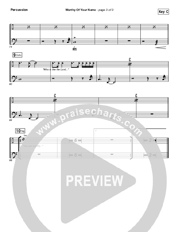 Worthy Of Your Name Percussion (Passion / Sean Curran)