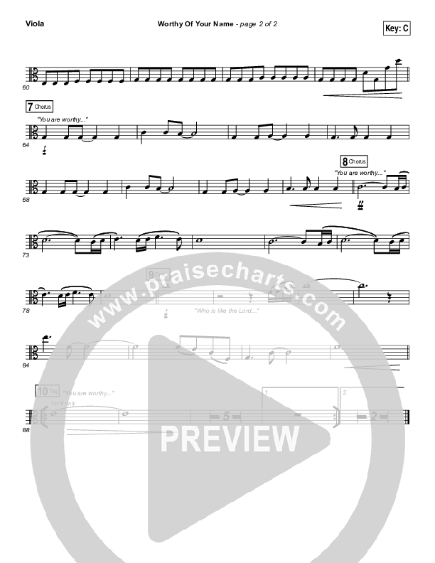 Worthy Of Your Name Viola (Passion / Sean Curran)