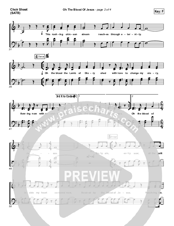 Oh The Blood Of Jesus Choir Sheet (SATB) (Lucia Parker)