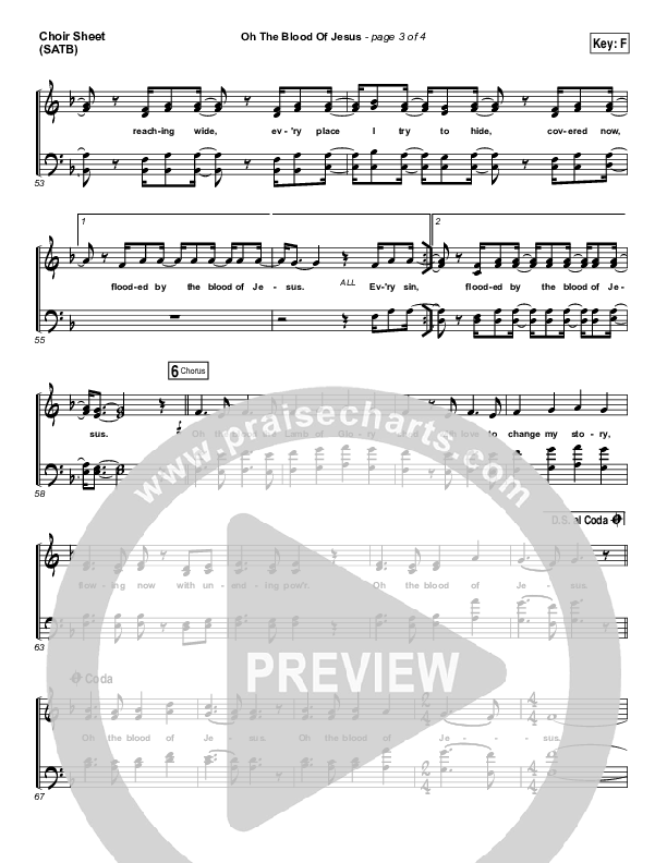 Oh The Blood Of Jesus Choir Sheet (SATB) (Lucia Parker)