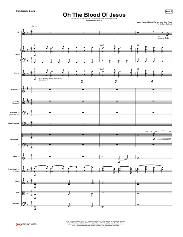 Oh The Blood Of Jesus Conductor's Score (Lucia Parker)