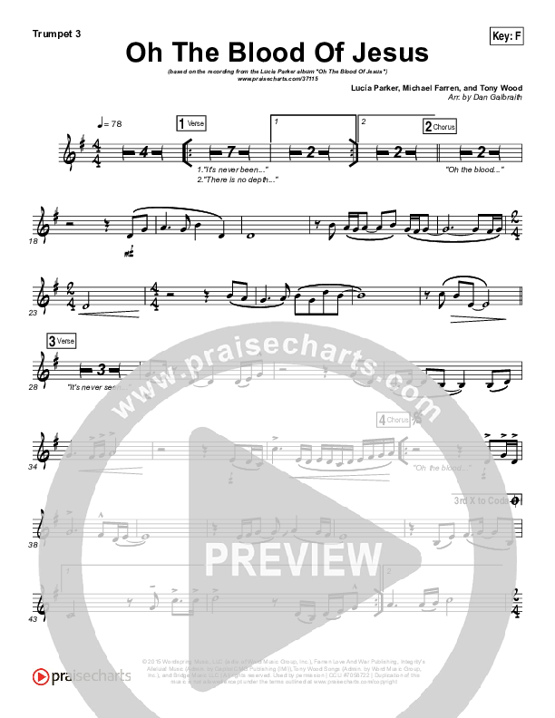 Oh The Blood Of Jesus Trumpet 3 (Lucia Parker)