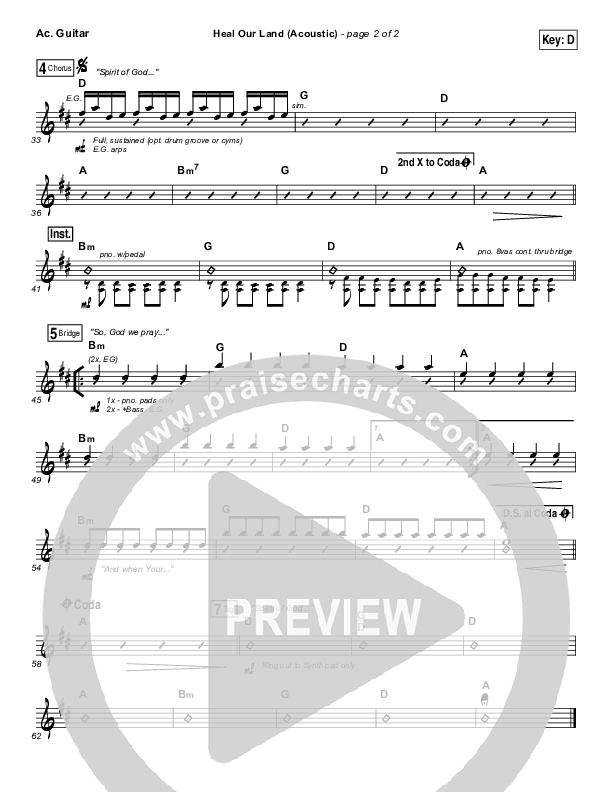 Heal Our Land (Acoustic) Acoustic Guitar (Kari Jobe)