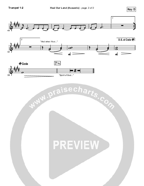 Heal Our Land (Acoustic) Brass Pack (Kari Jobe)