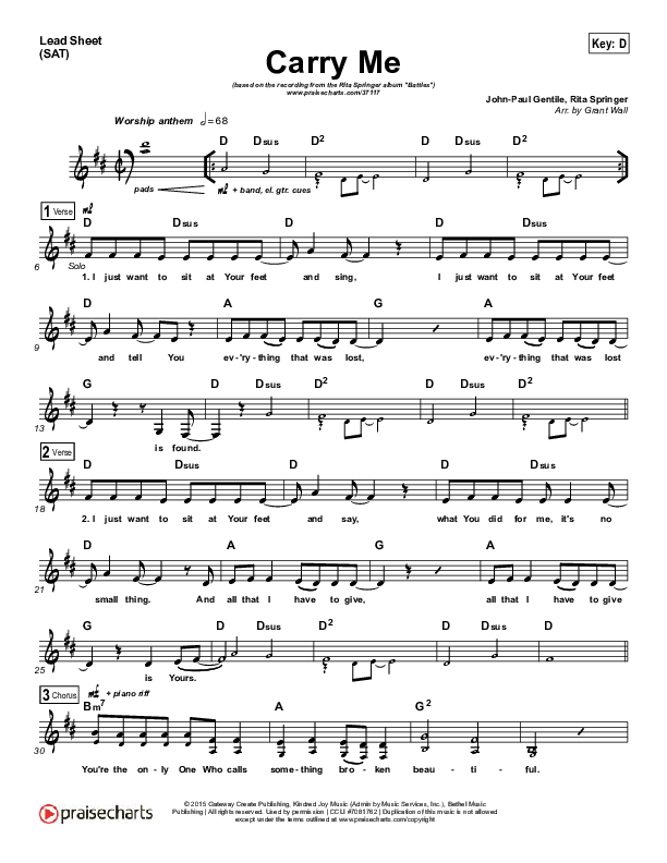 Carry Me Lead (SAT) (Rita Springer)