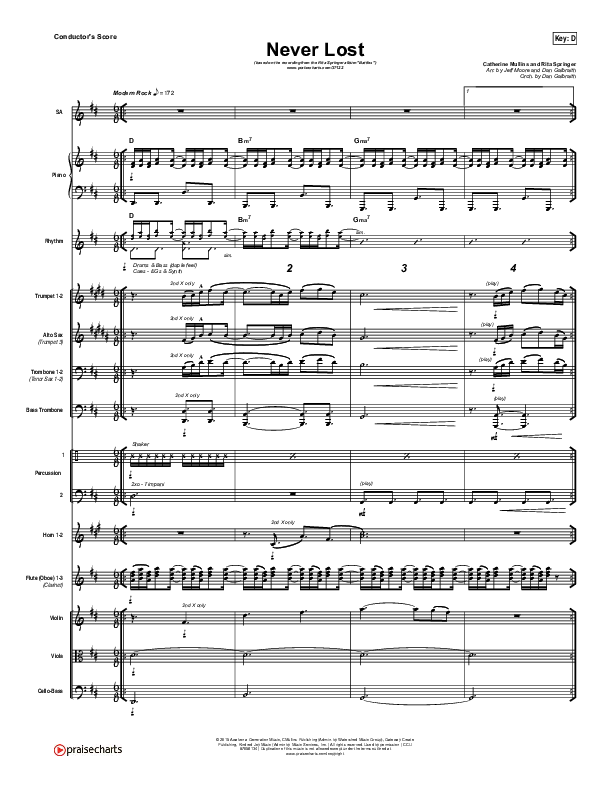 Never Lost Conductor's Score (Rita Springer)