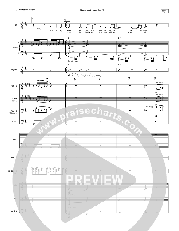 Never Lost Conductor's Score (Rita Springer)