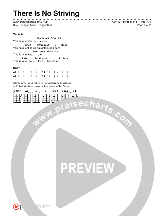 There Is No Striving  Chords & Lyrics (Rita Springer / kalley)