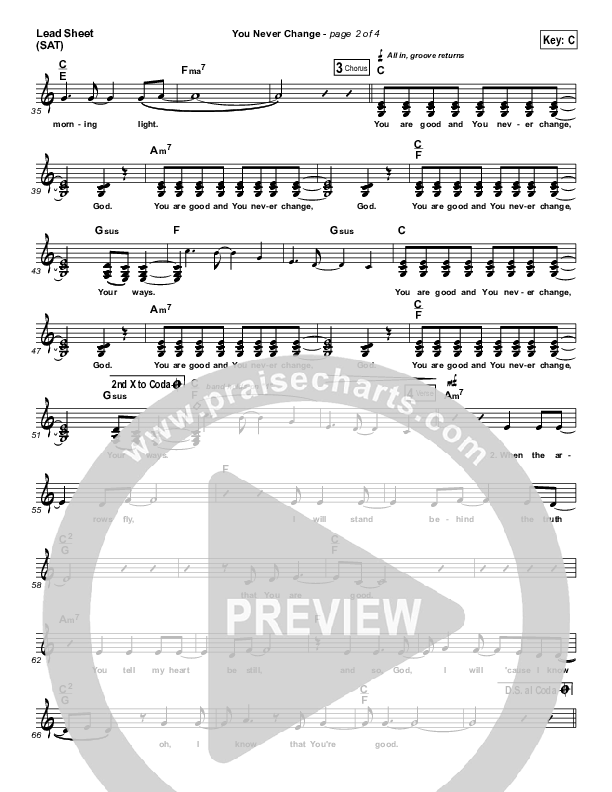 You Never Change Lead (SAT) (Rita Springer)