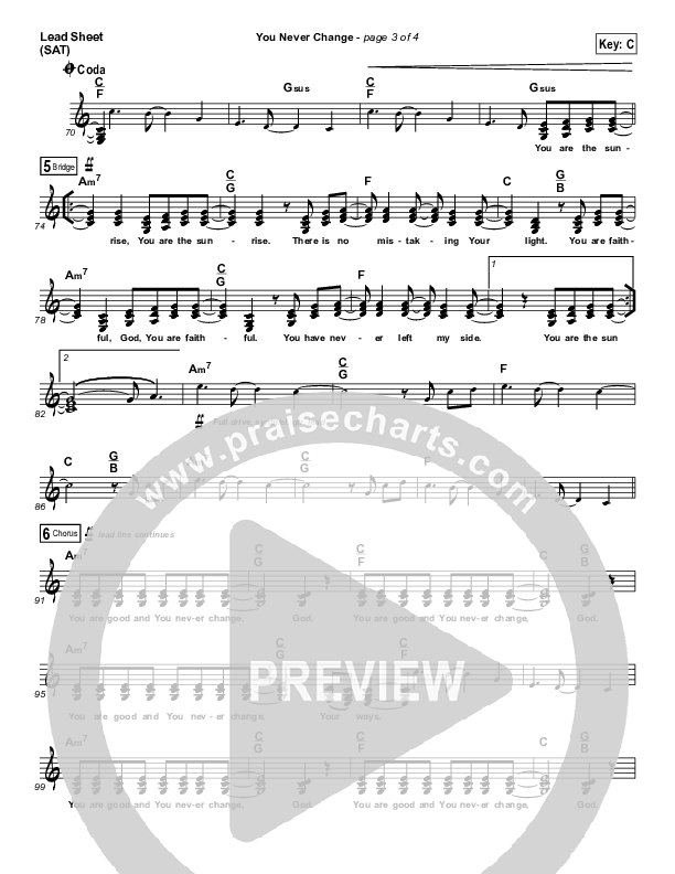 You Never Change Lead (SAT) (Rita Springer)