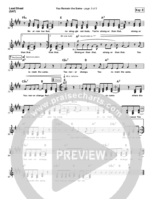 You Remain The Same Lead (SAT) (Rita Springer)