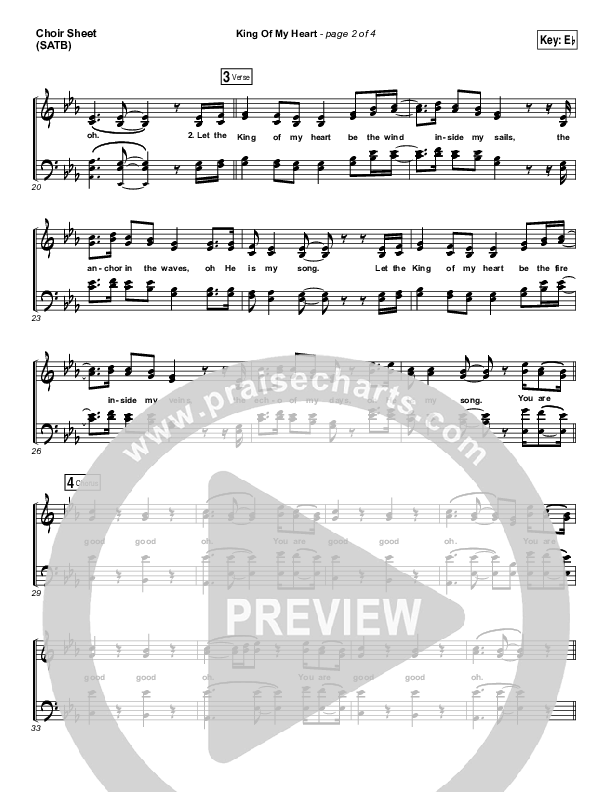 King Of My Heart Choir Sheet (SATB) (Kutless)