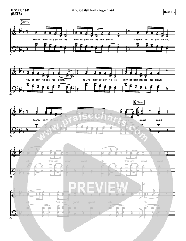 King Of My Heart Choir Sheet (SATB) (Kutless)
