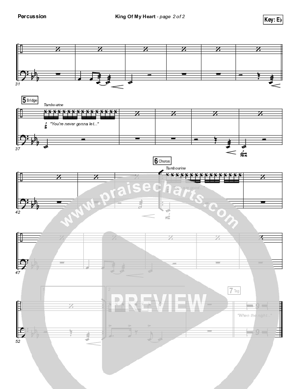 King Of My Heart Percussion (Kutless)