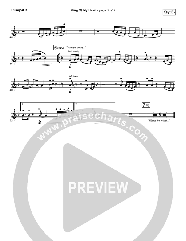 King Of My Heart Trumpet 3 (Kutless)