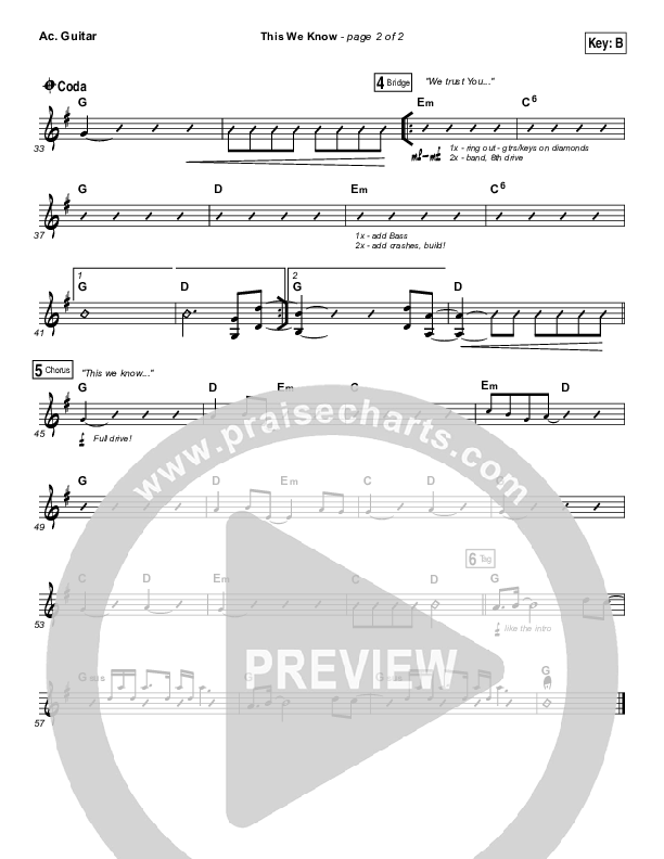 This We Know Acoustic Guitar (Passion / Kristian Stanfill)