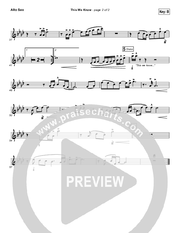 This We Know Alto Sax (Passion / Kristian Stanfill)