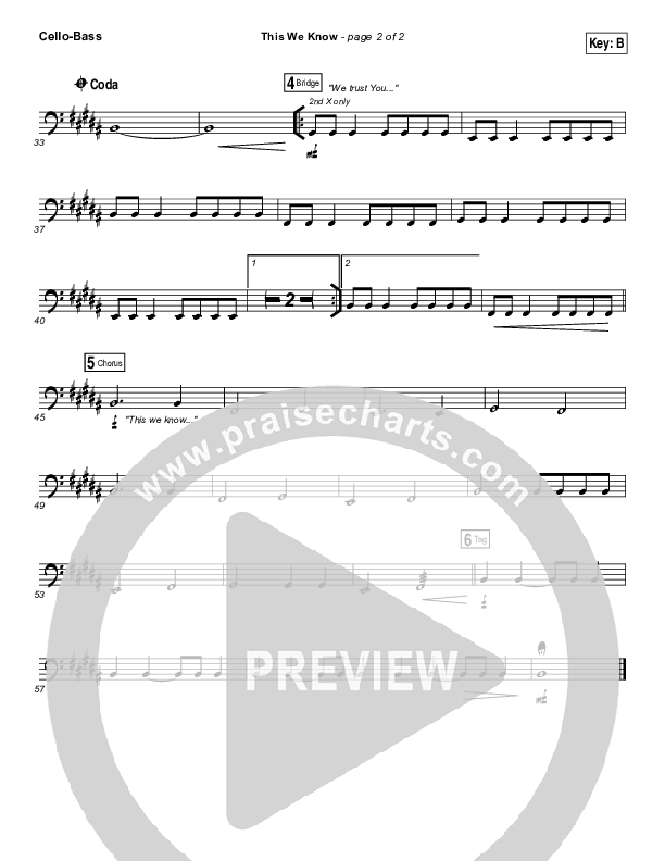 This We Know Cello/Bass (Passion / Kristian Stanfill)