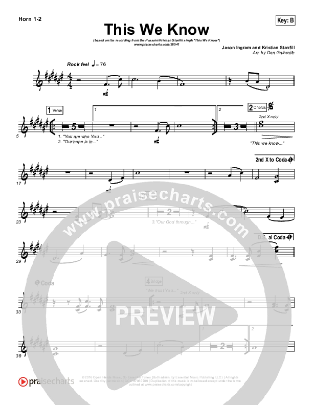 This We Know French Horn 1/2 (Passion / Kristian Stanfill)