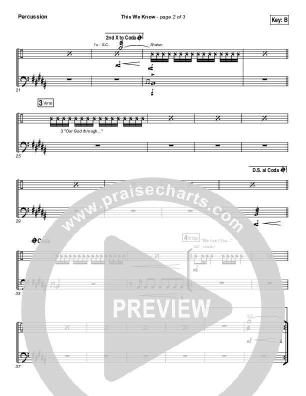 This We Know Percussion (Passion / Kristian Stanfill)