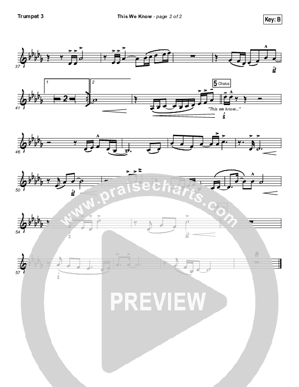 This We Know Trumpet 3 (Passion / Kristian Stanfill)