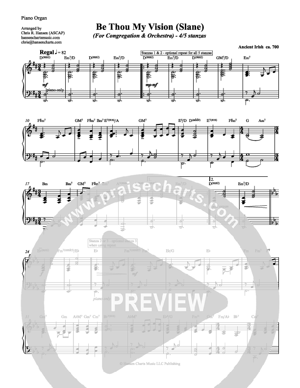 Be Thou My Vision Lead Sheet (Chris Hansen)