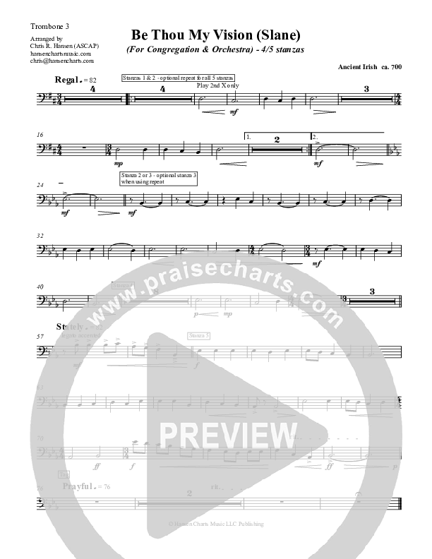 Be Thou My Vision Trombone 3 (Chris Hansen)