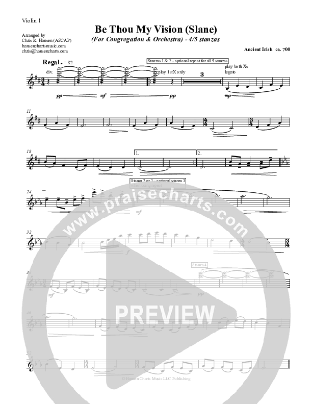 Be Thou My Vision Violin 1 (Chris Hansen)