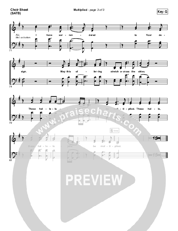 Multiplied Choir Sheet (SATB) (Print Only) (Needtobreathe)