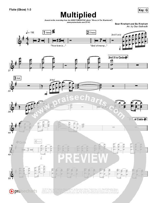 Multiplied Flute/Oboe 1/2/3 (Needtobreathe)