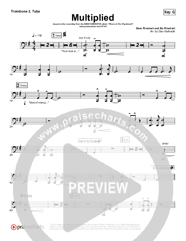 Multiplied Trombone 3/Tuba (Needtobreathe)