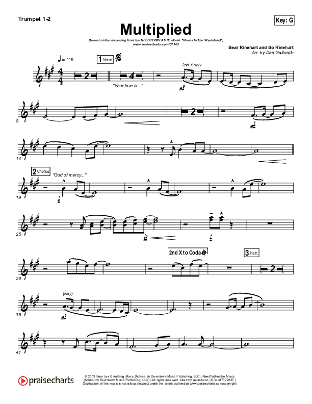 Multiplied Trumpet 1,2 (Needtobreathe)