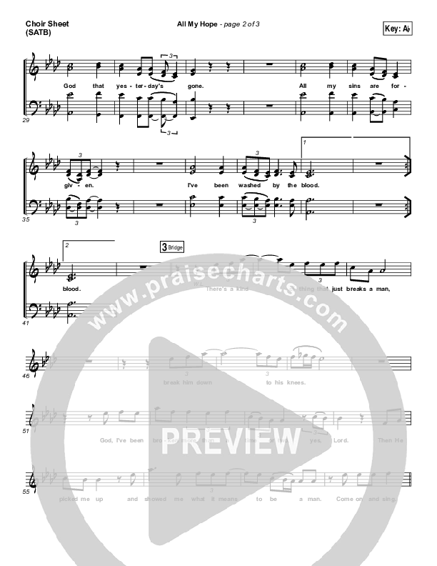 All My Hope Choir Sheet (SATB) (David Crowder)