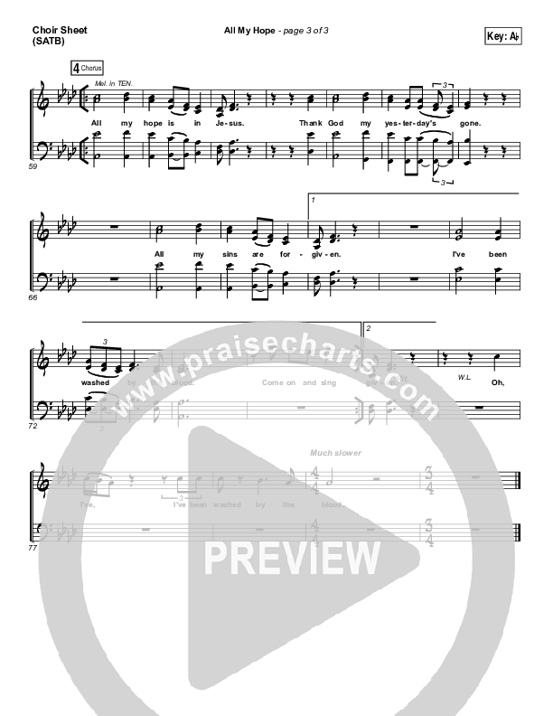 All My Hope Choir Sheet (SATB) (David Crowder)