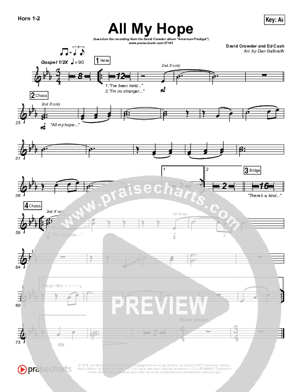 All My Hope French Horn 1/2 (David Crowder)