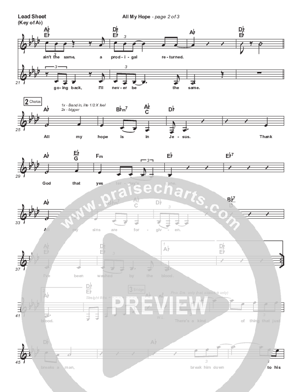 All My Hope Lead Sheet (Melody) (David Crowder)