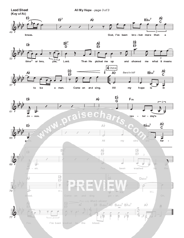 All My Hope Lead Sheet (Melody) (David Crowder)