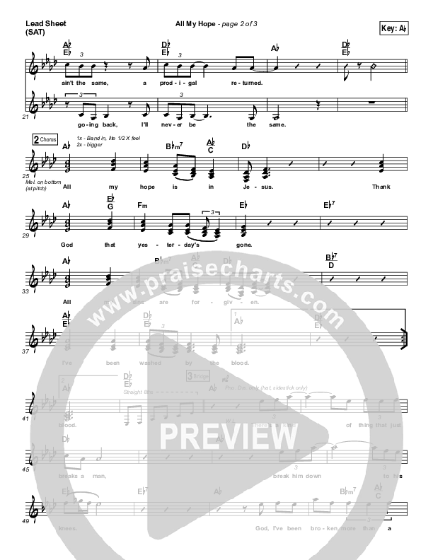 All My Hope Lead & Piano/Vocal (David Crowder)